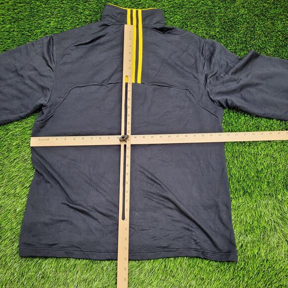 ADIDAS Quarter Zip Track Jacket Large 22x28 Blue Yellow - Picture 6 of 16
